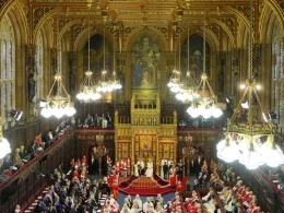 Una imagen de la Cámara de los Lores durante el discurso de apertura del Parlamento británico por el rey Carlos III, el 7 de noviembre de 2023 en Londres © Kirsty Wigglesworth / Pool/AFP/Archivos