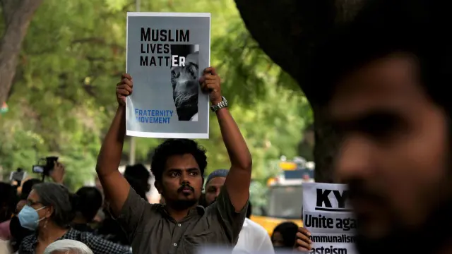 Protesta contra el movimiento 'antimusulmanes'.NurPhoto via Getty Images