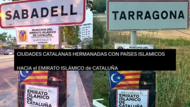 Carteles del Emirato Islámico de Cataluña.Maldita.es