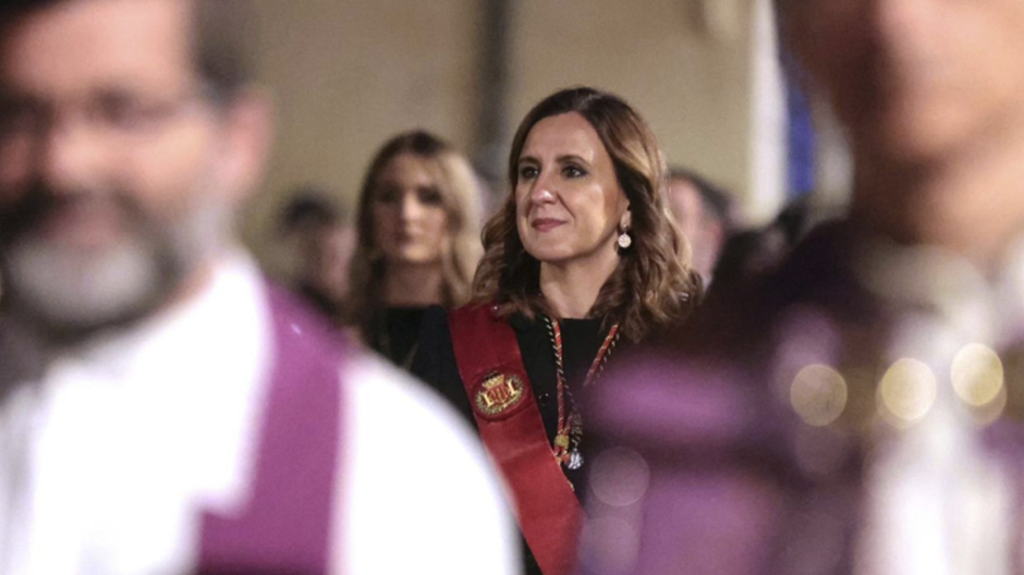 La alcaldesa de Valencia, María José Catalá, durante un acto de la Semana Santa Marinera