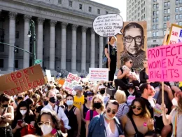 Manifestación para defender el aborto y los derechos reproductivos de las mujeres en Nueva York (EE UU).EFE / EPA / JUSTIN LANE