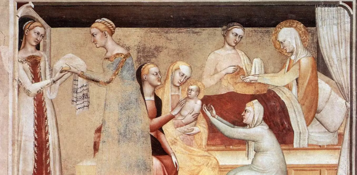 ‘El nacimiento de la Virgen’, de Giovanni Da Milano. Web Gallery of Art