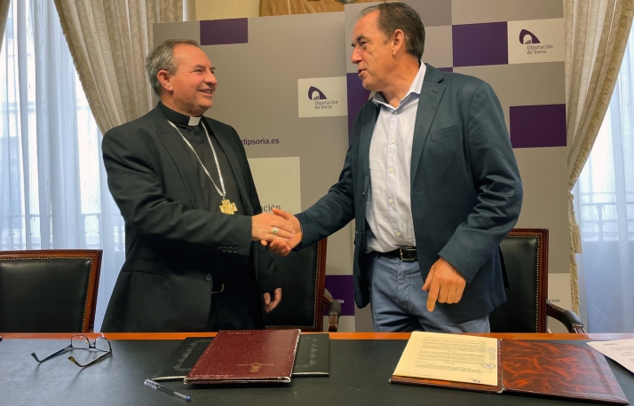 Diputación y Obispado materializan el acuerdo para restaurar seis templos sorianos con una aportación pública de 150.000 euros