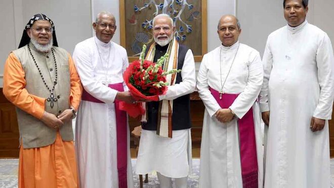 Los obispos de la India con el presidente Modi