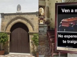 La iglesia de la Purísima Concepción de Gerena (Sevilla) y su polémica publicación en redes para pedir a los vecinos que vayan a misa. EFE/Fermín Cabanillas