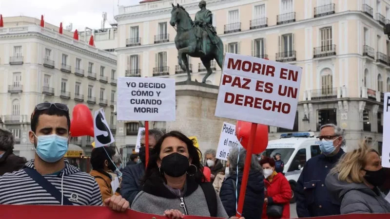 Manifestación en Madrid a favor de la eutanasia. Europa Press