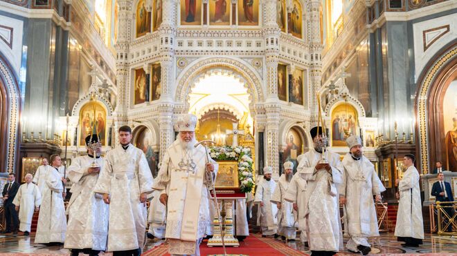 Kirill, en la catedral del Divino Salvador de Moscú Patriarcado Ortodoxo de Moscú