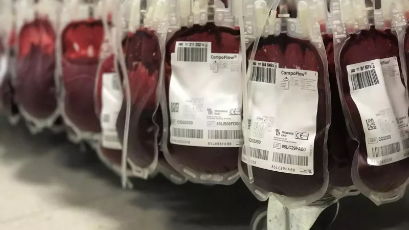 Bolsas de donación de sangre en una imagen de archivo Junta de Andalucía