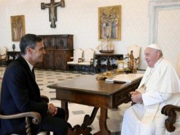 Pedro Sánchez, con el Papa Francisco Vatican Media