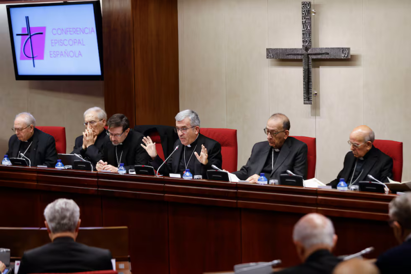 Los obispos españoles, durante la sesión inaugural de la asamblea plenaria de esta semana, en Madrid.Blanca Millez (EFE)