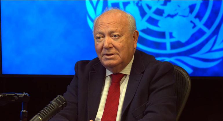  Miguel Ángel Moratinos, enviado especial para la lucha contra la islamofobia y Alto Representante para la Alianza de Civilizaciones de las Naciones Unidas (UNAOC), durante una entrevista con Noticias ONU.