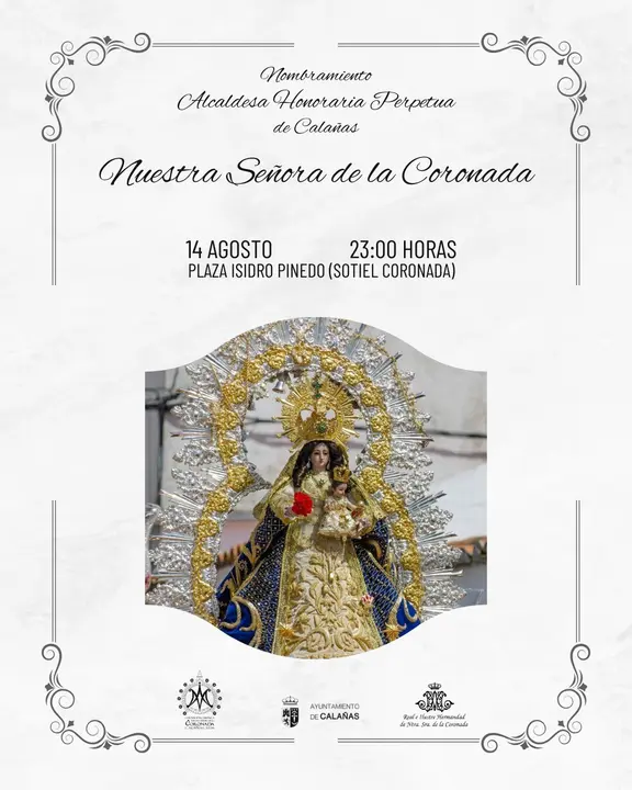 Cartel anunciador del nombramiento / Fotografía: Ayuntamiento de Calañas.