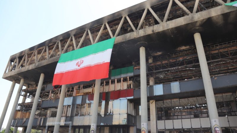 Imagen de archivo del edificio de la Radiodifusión de la República Islámica de Irán (IRIB), dañado por un ataque israelí.Iranian Presidency