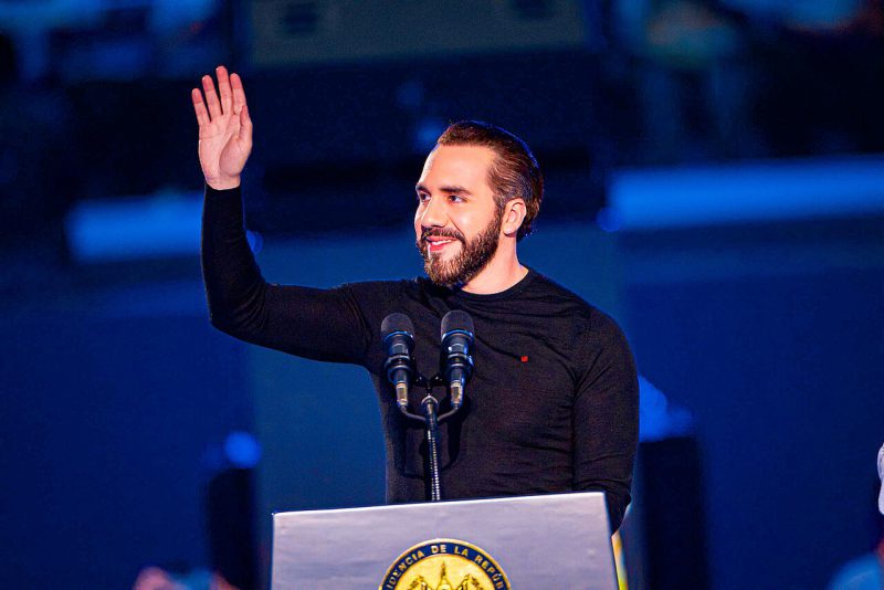 Nayib Bukele durante el evento El Salvador Renace.