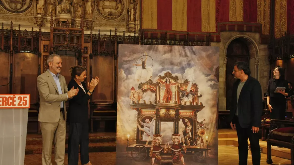 Imagen del acto de presentación del cartel de las fiestas de la Mercè de este 2025 Ajuntament de Barcelona