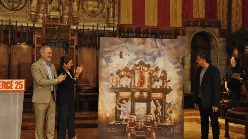Imagen del acto de presentación del cartel de las fiestas de la Mercè de este 2025 Ajuntament de Barcelona