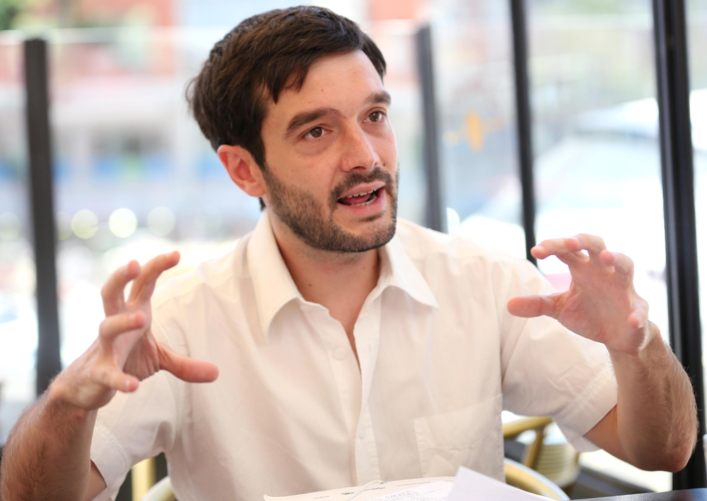 Pablo Bustinduy, durante una entrevista con eldiario.es