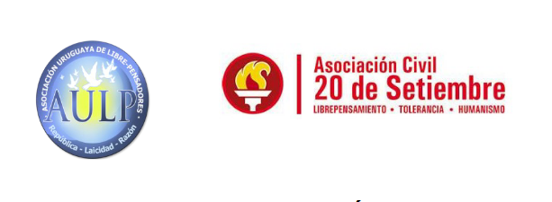 logos de la Asociación Civil 20 de Setiembre y la Asociación Uruguaya de Libre-Pensadores (AULP)
