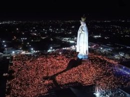 [Brasil] Autoridades municipales y gubernamentales en la inauguración del monumento a la Virgen de Fátima de 54 m.